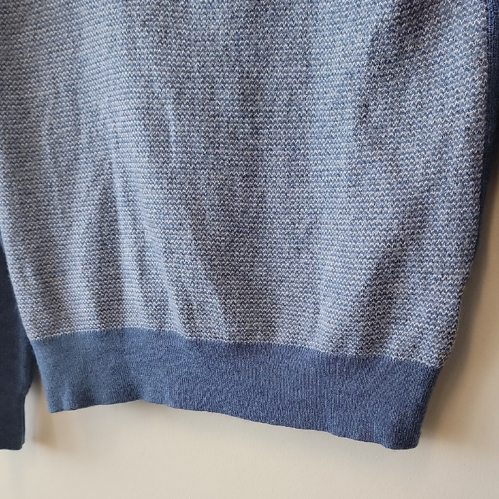 Jeremy Argyle NYC Merino Wool 1/4 Zip Sweater Blue Men’s M - Picture 4 of 10
